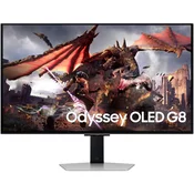 Monitor Samsung 81,3 cm (32,0) S32DG800SU 3840x2160 Gaming Tizen 240Hz OLED 0,03ms 2xHDMI DisplayPort 2xUSB3.0 Pivot Zvočniki 2x5W  DCI-P3-99% HDR10+ Odyssey OLED G8 srebrn
