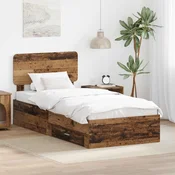 Krevetna konstrukcija Staro drvo 90 x 200 cm Konstruirano drvo Smeđa 203 x 93 x 90 cm