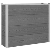 Vidaxl Vrtna visoka greda Siva 100 x 30 x 82 cm WPC in aluminij