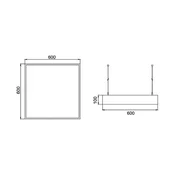 BRUMBERG LED viseča svetilka Biro Square, vklop/izklop, bela, 4.000K - Študija/pisarna - teksturirana bela barva - Aluminij