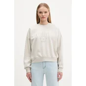 Pulover adidas Cozy ženski, bež barva, KA9950