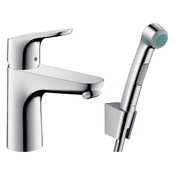 Hansgrohe, FOCUS 100, enoročna armatura za umivalnik, s tuš ročko