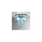 SIRU-Stropna lampa CLASSIC 3xE14/40W/230V prečnik 25 cm plava/crna venecijansko staklo