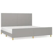 Vidaxl Posteljni okvir brez vzmetnice svetlo siv 200x200 cm blago