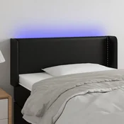Vidaxl vidaXL LED vzglavje postelje črno 103x16x78/88 cm umetno usnje