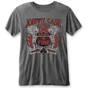 Johnny Cash Ring of Fire Burnout Charcoal Grey M Majica