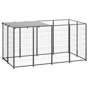 Kavez za pse crni 2,42 m2 celicni