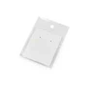 Papirnata kartica za uhane z vrečko z evro zaveso 5x6 cm - bela (200 kosov)