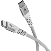 Goobay USB-C na USB-C 0,5m 60W 480Mbit/s bel Supersoft tekstilni podatkovni in polnilni kabel