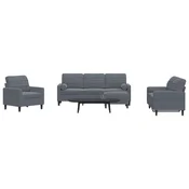 4-dijelni set sofa s jastucima tamnosivi baršunasti