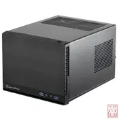 SilverStone Sugo SG13B-Q, SFF, Mini-ITX, plastic front panel with faux aluminum finish, Black [24]