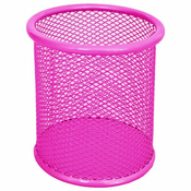ICO: Valjčno držalo svinčnikov iz kovinske mreže, neon pink barve