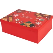 Škatla darilna 29x21x10cm merry christmas rdeča PROMOCIJA