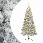 Vidaxl Umetna božična jelka z bučko 150 cm 150 LED Toplo bela