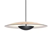 MARSET Ginger LED obesek triac O20cm hrast/bela - Dnevna soba/jedilnica - Dizajn - hrast, bela, črna - Les