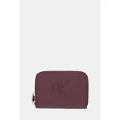 Calvin Klein Denarnica Bold Ck Medium Zip Around LV04F1154G Bordo rdeča