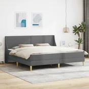 Okvir kreveta s madracem Tamno siva 180 x 200 cm tkanina