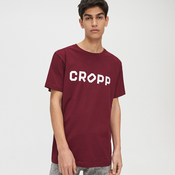 Cropp - Majica kratkih rukava s natpisom Cropp - Burgundy