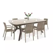 Set vrtnega pohištva Balimore 6+1 cappuccino