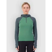 Mons Royale Bella Merino Hood Base Layer Top dark cypress
