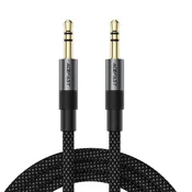 Acefast J10 AUX kabel mini jack 3.5mm, 1m, črn