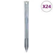 Vidaxl Klini za šotor 24 kosov 22 cm O20 mm pocinkano jeklo