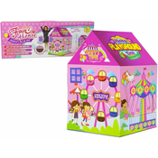 slomart LEAN TOYS šotor hiška Vesele urice, roza, 123x82 cm