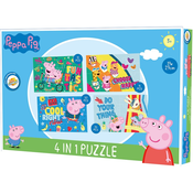 Otroška sestavljanka 4v1 PEPPA PIG in prijatelji, 19x29 cm