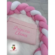 Bubamara 037 Pletenica za krevetac Trostruka, 240 cm, Roze