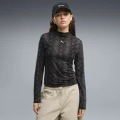 PUMA Snake Pack Printed Mesh Tee Women, Clothing, Black, XL