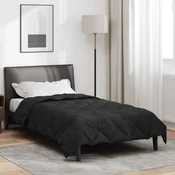 Vidaxl Poletna odeja Črna 200 x 140 cm Mikrovlakna