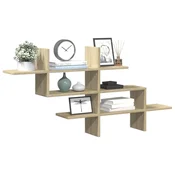 Zidna polica boja hrasta 124,5x18x60,5 cm konstruirano drva