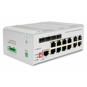 Industrial 8+4 L2 managed Gigabit Ethernet Switch 8 Port GEE RJ45, 4 Port GE SFP
