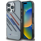 BMW BMHCP16L23HTRAG iPhone 16 Pro 6.3 grey hardcase Motosport IML Random Stripes (BMHCP16L23HTRAG)