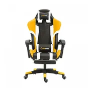 Northix Herzberg HG-8083: tribarvni igralni in pisarniški stol z linearnim poudarkom rumene barve