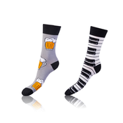 Bellinda CRAZY SOCKS 2x - Cheerful Socks 2 Pairs - Black - White