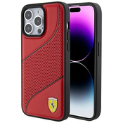 Ferrari FEHCP15LPWAR iPhone 15 Pro 6.1 red hardcase Perforated Waves Metal Logo (FEHCP15LPWAR)