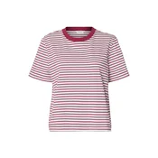 SELECTED Majica SLFEssential vinsko rdeča/bela