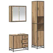 vidaXL vidaXL Komplet pohištva za kopalnico s predalom 3 pcs artisan hrast, (5000092849)