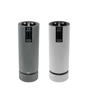 2-piece electric salt and peppercorn mill set, 15 cm, Line Z, Carbon