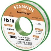 Stannol Stannol HS10 2510 spajkalna žica\, neosvinčena tuljava Sn99\,3Cu0\,7 ROM1 100 g 1.5 mm, (20428454)