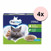 PreVital Cat Sterile vrečke perutnina/jetra v omaki 48 x 100 g