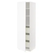 METOD / MAXIMERA Visoki element s fiokama, bela Enköping/bela im. drveta, 60x60x200 cm