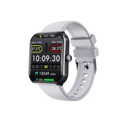INF Smartwatch Black Silver Silicone Band – Body Temp, SpO2, Non-Invasive Blood Glucose, (5000263667)