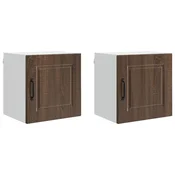 Vidaxl Omarica na steni PORTO 2 szt. Rjav hrast 40 x 31 x 40 cm