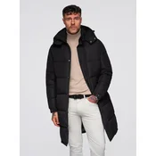 Ombre Mens quilted jacket with jacket cut - black
