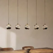 Lucande LED-visoka svetilka Hayley, črna, 5-kraka, podolgovata - Dnevna soba/jedilnica - Sodobni - prozoren, črn - Steklo