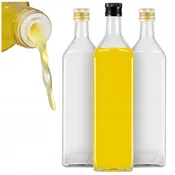shumee 10x steklenic MARASCA CLEAR 1000 ml z dozirnikom za olivno olje, kis, sok 1l
