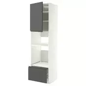 METOD / MAXIMERA Visoki element za ugradb uredaje, bijela/Voxtorp tamno siva, 60x60x220 cm