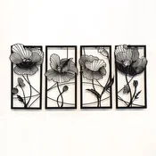 Wallxpert APT573LS Zidna dekoracija Blossom, 135x63cm, Crna